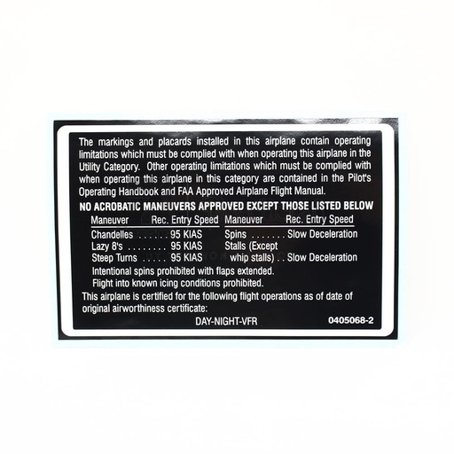 [RX5-0405068-2] PLACARD