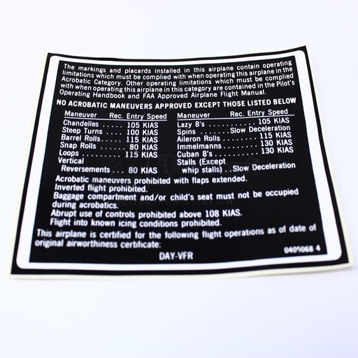 [RX5-0405068-4] PLACARD