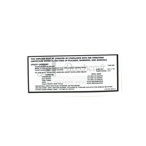 [RX5-0412034-2] PLACARD