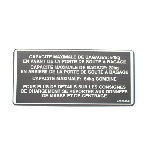 [RX5-0505043-6] PLACARD BAG CAP FRENCH