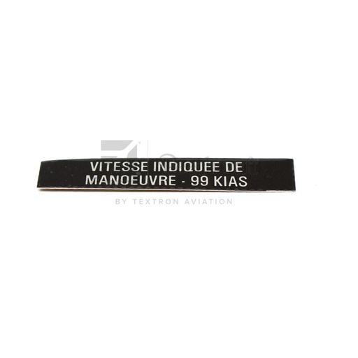 [RX5-0505048-8] PLACARD, MANUVERING SPEED