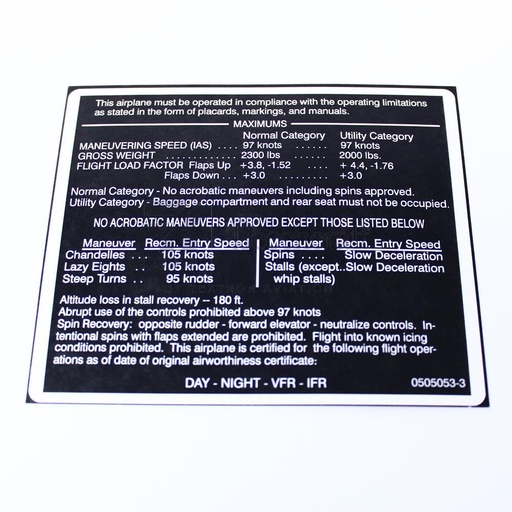 [RX5-0505053-3] PLACARD