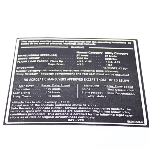 [RX5-0505053-4] PLACARD