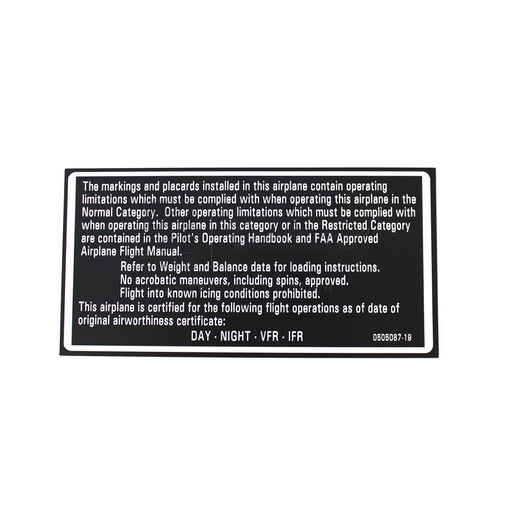 [RX5-0505087-19] PLACARD