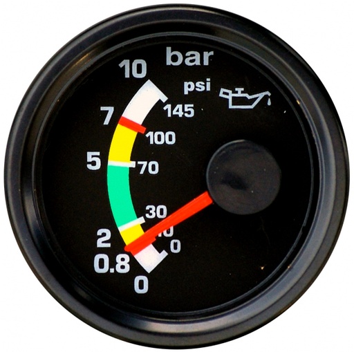 [RX1-13-16021] UL Flight Line 2 Oil Pressure Gauge 0 - 10 Bar