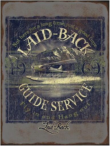 [RX1-13-17555] Laid Back Guide To Service Metal Sign 12X16