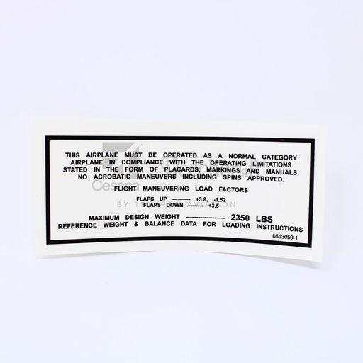 [RX5-0513059-1] PLACARD