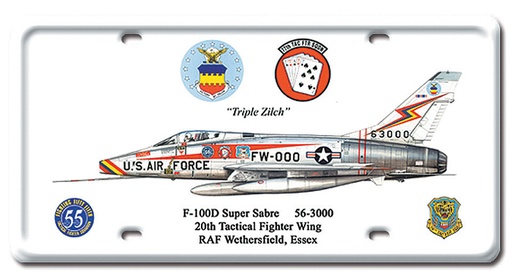 [RX1-13-08201] F100D Super Sabre Metal License Plate 12X6