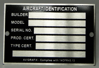 [RX1-09-00761] 2X3 AIRCRAFT ID TAG