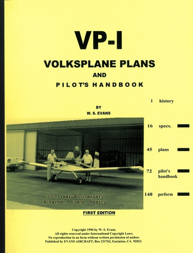 [RX1-13-11560] Vp-1 Plans & Pilot Handbook With The Designers Handbook