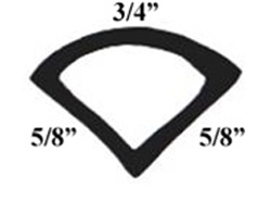 [RX1-05-11173] Quarter Round Door Seal Hollow