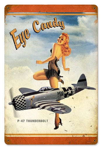 [RX1-13-08548] P-47 Eye Candy Metal Sign 12X18