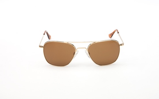 [RX1-13-12462] Randolph Aviator Sunglasses - 55MM Gold 23K Skull Temple Tan Polarized Ar Lens