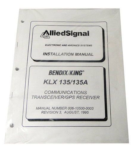 [RX1-006-10500-0003] King Klx 135A Install Manual