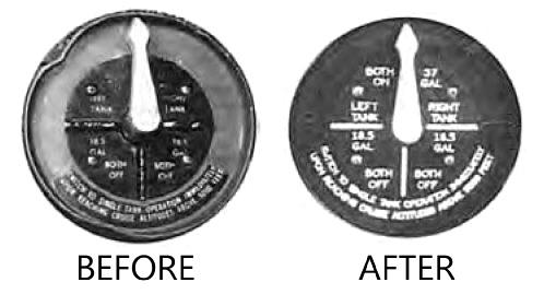 [RX1-05-00904] Fuel Selector Plate C180 79Gal