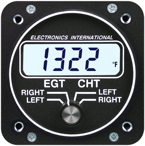 [RX1-10-01359] Electronics International Ec-2 Twin Engine EGT CHT One Channel 2-1/4 TSO