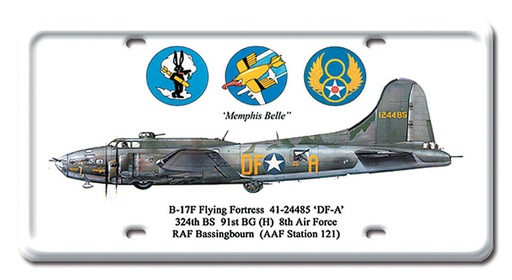 [RX1-13-08178] B17 Flying Fortress Metal License Plate 12X6