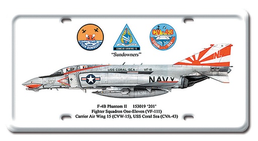 [RX1-13-08188] F-4B Phantom II Metal License Plate 12X6