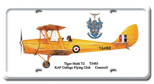 [RX1-13-08196] Tiger Moth T2 Metal License Plate 12X6