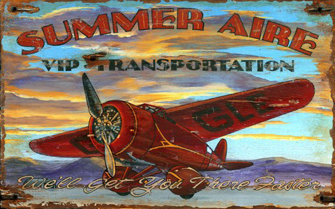 [RX1-13-17588] Summer Aire Wood Sign 15X26