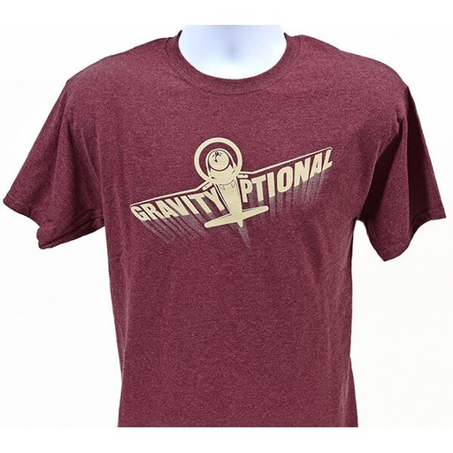 [RX1-13-21118-1] Grvty Optnl Tshirt Heather Maroon Med