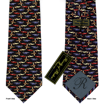 [RX1-14-02576] Neck Tie Airplane Black