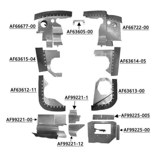 [RX1-05-29027] Engine Baffle Kit Powder Coat (PA28140-71577PCBK)