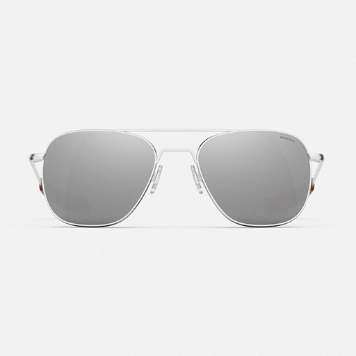 [RX1-14-03467] Randolph Perfect Pair Sunglasses - 55 mm Satin Silver Bayonet Skyforce Nylon Polarized Silver Mirror Lens