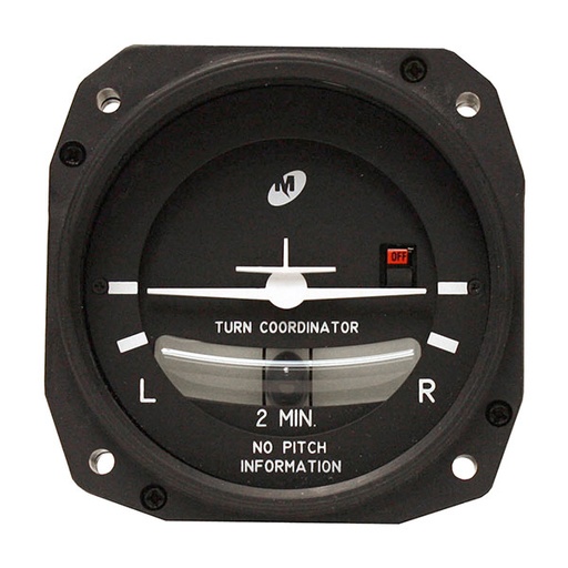 [RX1-10-07748] Mid-Continent Instruments and Avionics Turn Coordinator 11-32V LIT 28V 3P Brushless - 1394T101-3B