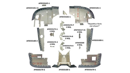 [RX1-05-30309] Airforms Baffle Engine Kit Bare Black Seal C172Bc-BRBK