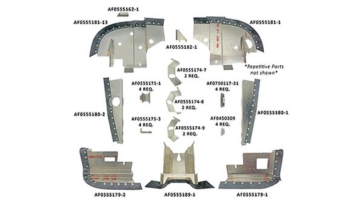 [RX1-05-30310] Airforms Baffle Engine Kit Bare Black Seal C172Def-BRBK