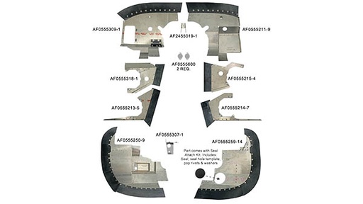 [RX1-05-30376] Airforms Baffle Engine Kit Bare Cowl Saver Seal C172P-BRCS