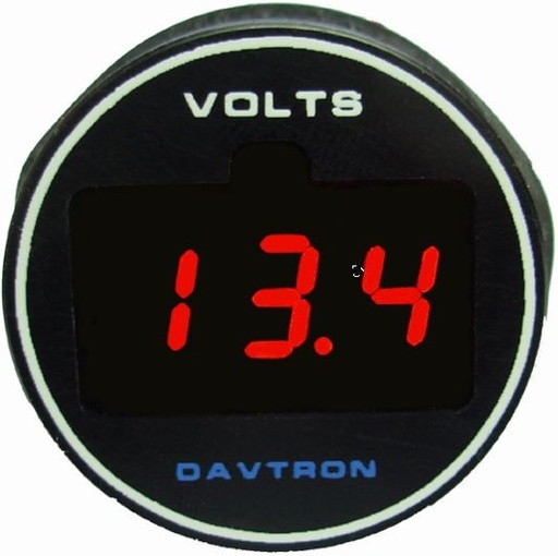 [RX1-10-07762] Davtron Model 451 Voltmeter/1.25 Round Mount Red Led