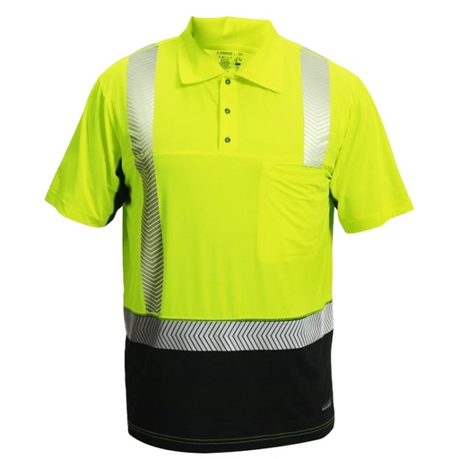 [RX1-13-25996] Kishigo Premium Black Series Cool Touch Short Sleeve Polo Shirt M Lime Class 2