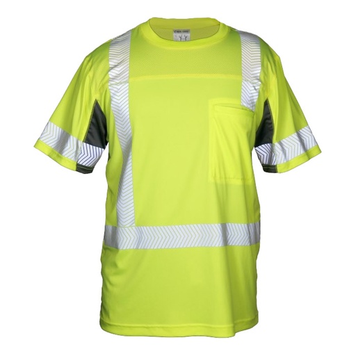 [RX1-13-26005] Kishigo Premium Black Mens Cool Touch Short Sleeve T-Shirt 2XL Lime/Black Class 3