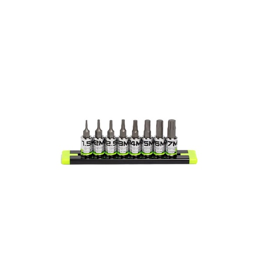 [RX1-12-06602] Grip Edge Tools - 8-Pc 1/4 Drive Short Metric Hex Driver Set