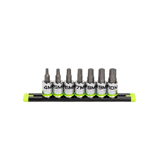[RX1-12-06607] Grip Edge Tools - 7-Pc 3/8 Drive Short Metric Hex Driver Set