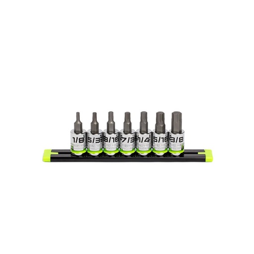 [RX1-12-06608] Grip Edge Tools - 7-Pc 3/8 Drive Short SAE Hex Driver Set
