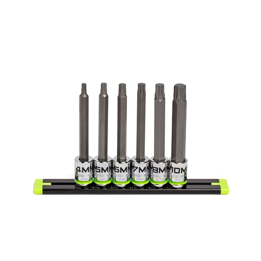 [RX1-12-06609] Grip Edge Tools - 6-Pc 3/8 Drive Long Metric Hex Driver Set