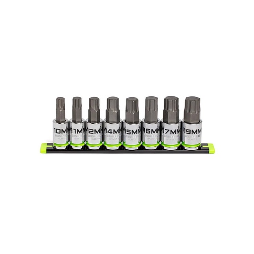 [RX1-12-06611] GRIPEDGE - 8-Pc 1/2 Drive Metric Hex Bit Socket Set