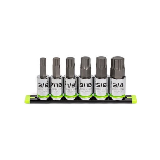 [RX1-12-06612] GRIPEDGE - 6-Pc 1/2 Drive SAE Hex Bit Socket Set