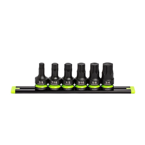 [RX1-12-06617] Grip Edge Tools - 6-Pc 1/2 Drive Short SAE Impact Hex Driver Set