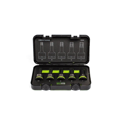 [RX1-12-06620] Grip Edge Tools - 5-Pc 3/4 Dr SAE Impact RPT Hex Driver Set