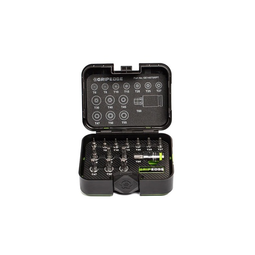 [RX1-12-06622] GRIPEDGE - 14-Pc 1/4 3/8 & 1/2 Drive Star Driver Set
