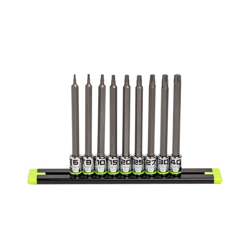[RX1-12-06623] Grip Edge Tools - 9-Pc Long 1/4 Dr RPT Star Driver Set