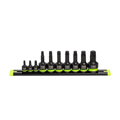 [RX1-12-06626] Grip Edge Tools - 10-Pc 1/4 3/8 & 1/2 Drive Impact Star Driver Set