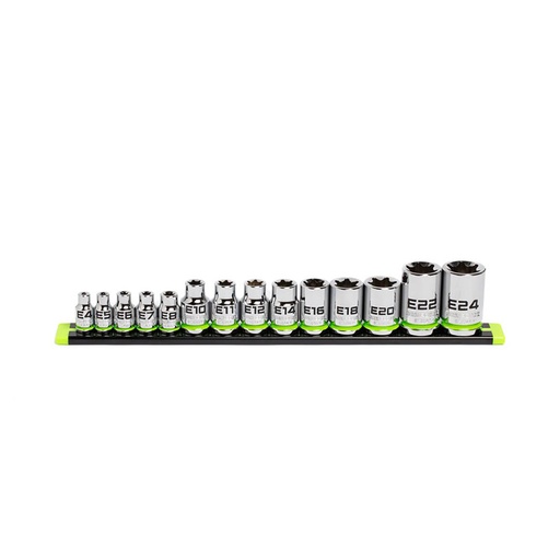 [RX1-12-06627] Grip Edge Tools - 14-Pc E-Star Socket Set