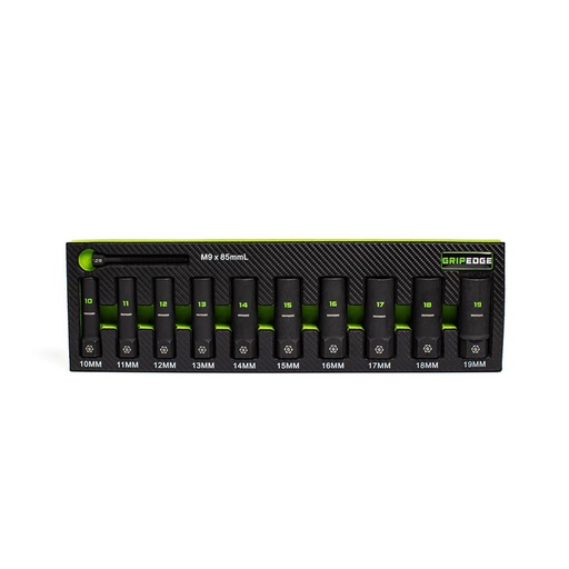 [RX1-12-06636] Grip Edge Tools - 10-Pc 3/8 Drive Metric Deep Socket Extractor Set