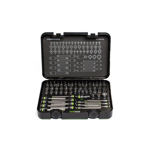 [RX1-12-06645] Grip Edge Tools - 62-Pc Master RPT Hex & Star Driver Set