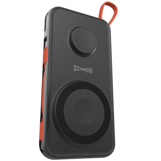 [RX1-13-26024] Scooch - Power Bank Travel Unit 10000 Mah with 2 Cables - Black